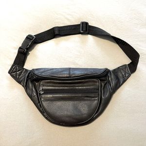 Fanny Pack Leather Black Unisex